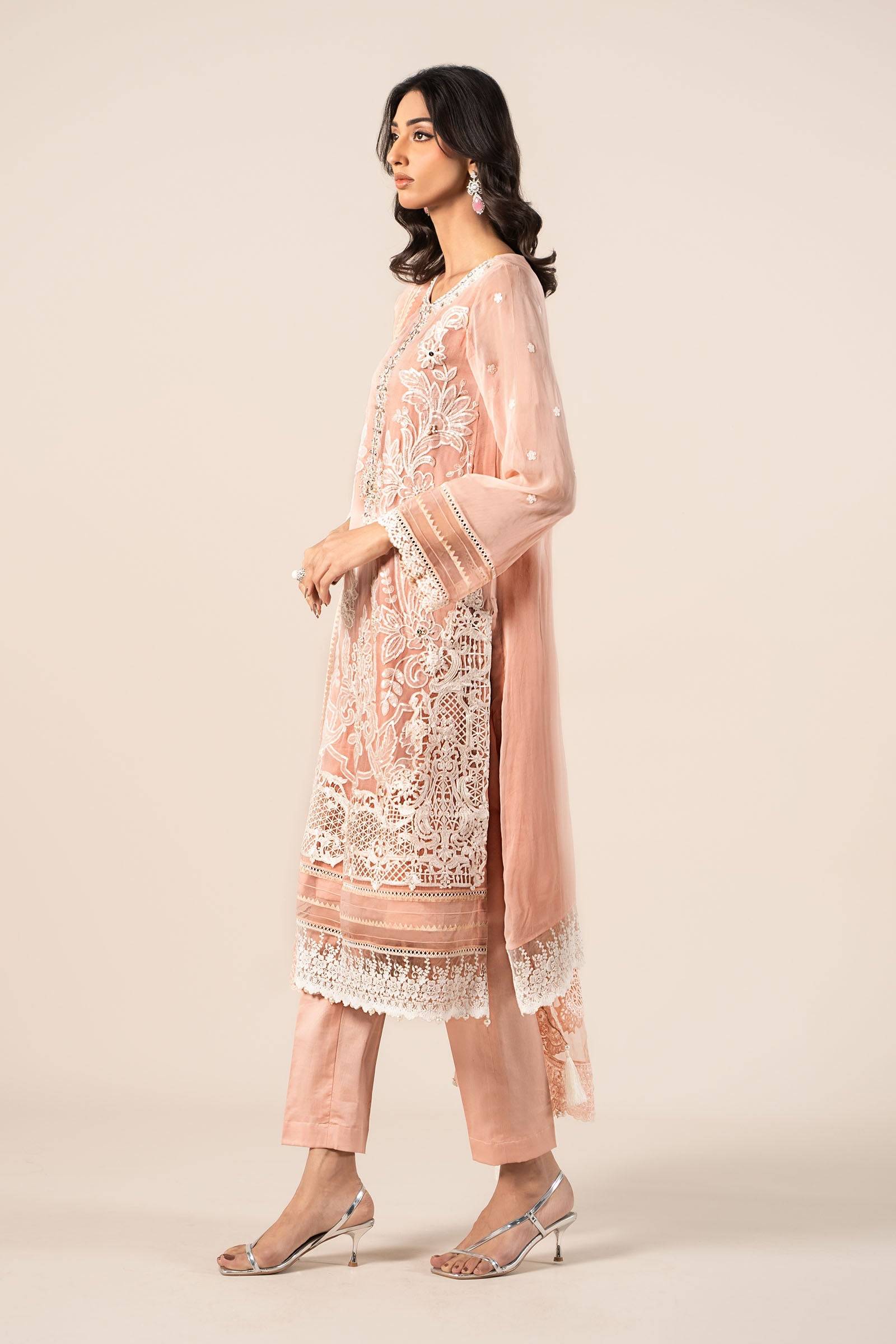 Maira B | Ready to Wear | SF-EF25-34 Peach by Maria Faisal - Registered Vendor of : Maria B - type : Wedding Dress - 100% original wedding dresses