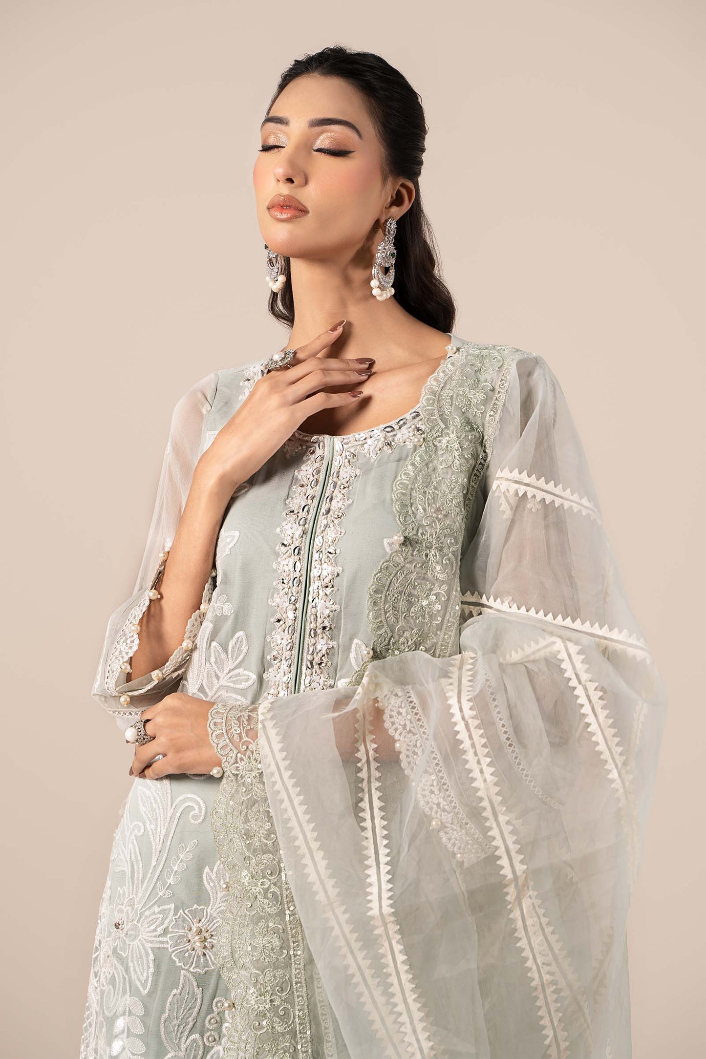 Maira B | Ready to Wear | SF-EF25-34 Ice Blue by Maria Faisal - Registered Vendor of : Maria B - type : Wedding Dress - 100% original wedding dresses