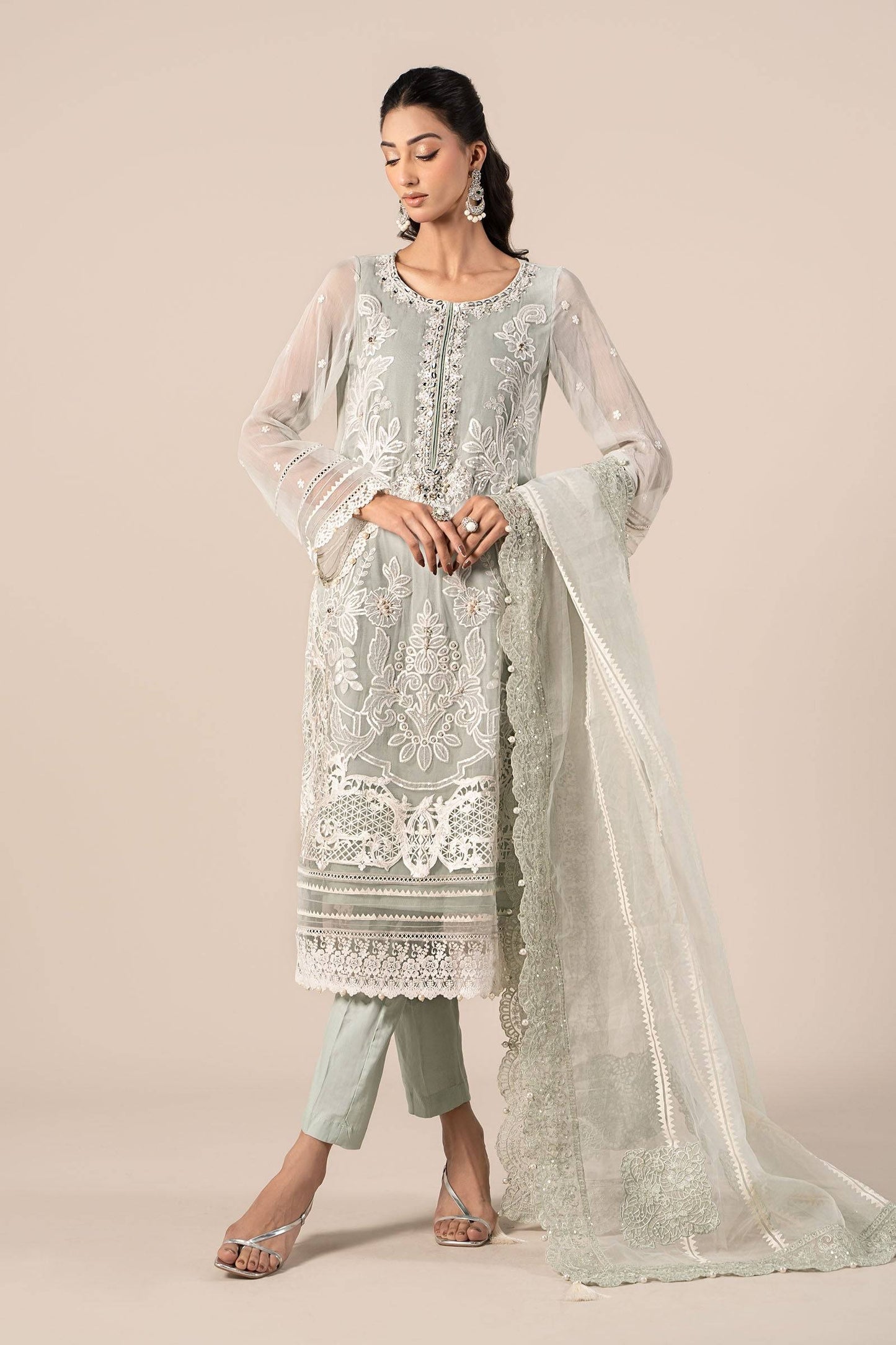 Maira B | Ready to Wear | SF-EF25-34 Ice Blue by Maria Faisal - Registered Vendor of : Maria B - type : Wedding Dress - 100% original wedding dresses