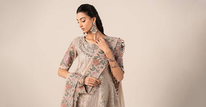 Maira B | Ready to Wear | SF-EF25-42 Grey by Maria Faisal - Registered Vendor of : Maria B - type : Wedding Dress - 100% original wedding dresses