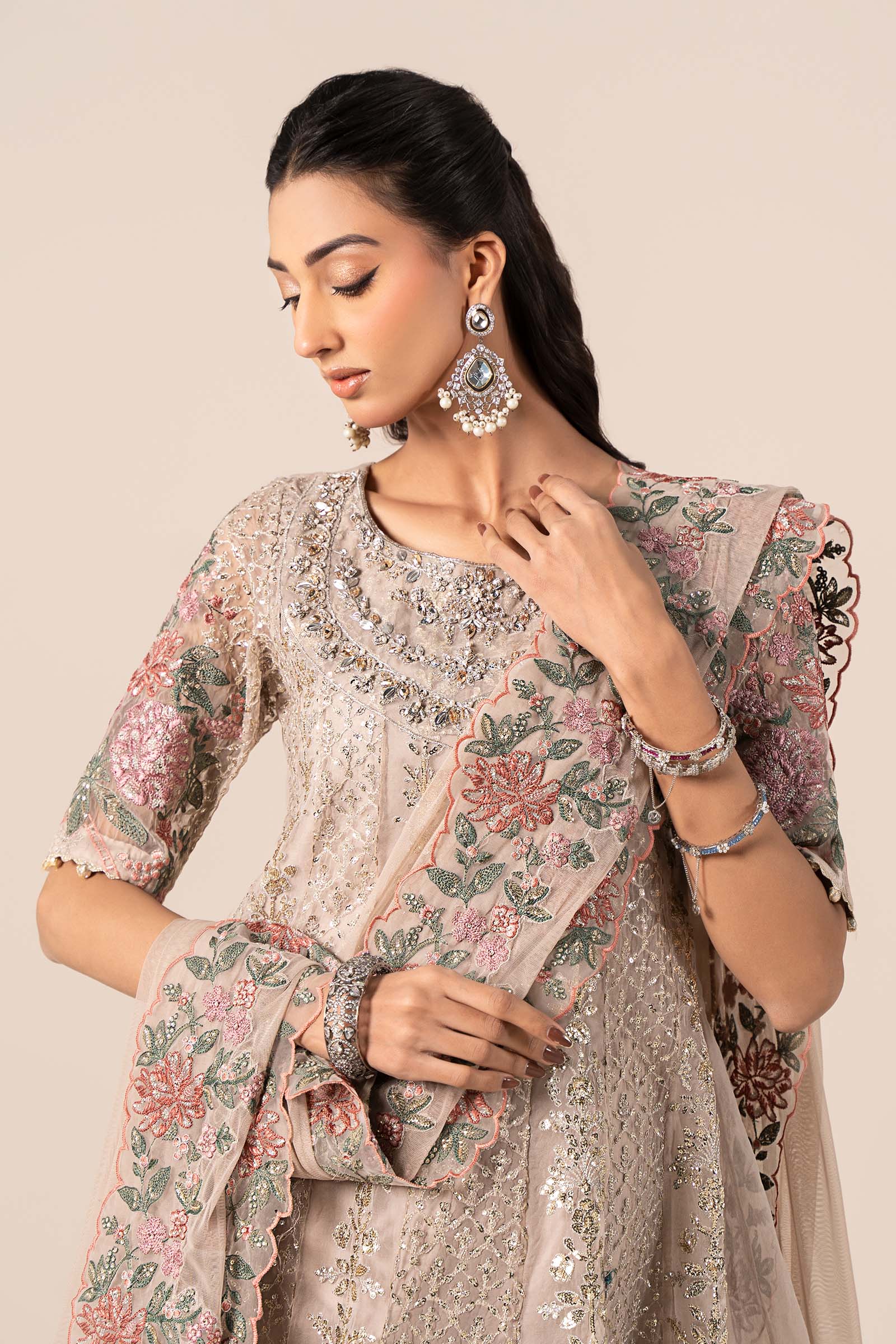 Maira B | Ready to Wear | SF-EF25-42 Grey by Maria Faisal - Registered Vendor of : Maria B - type : Wedding Dress - 100% original wedding dresses
