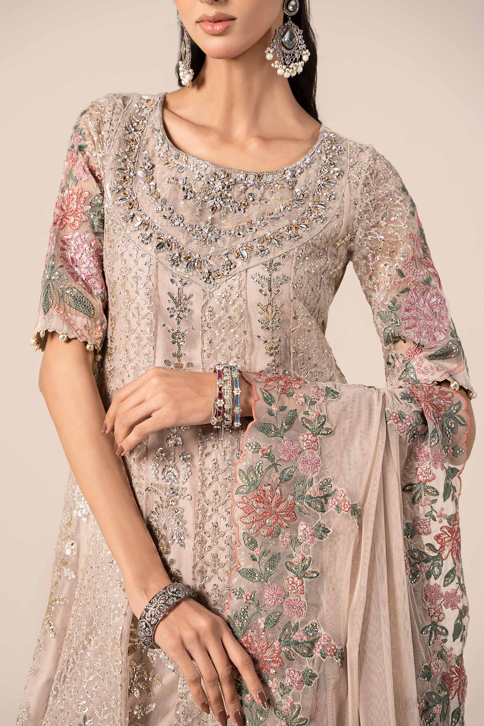 Maira B | Ready to Wear | SF-EF25-42 Grey by Maria Faisal - Registered Vendor of : Maria B - type : Wedding Dress - 100% original wedding dresses