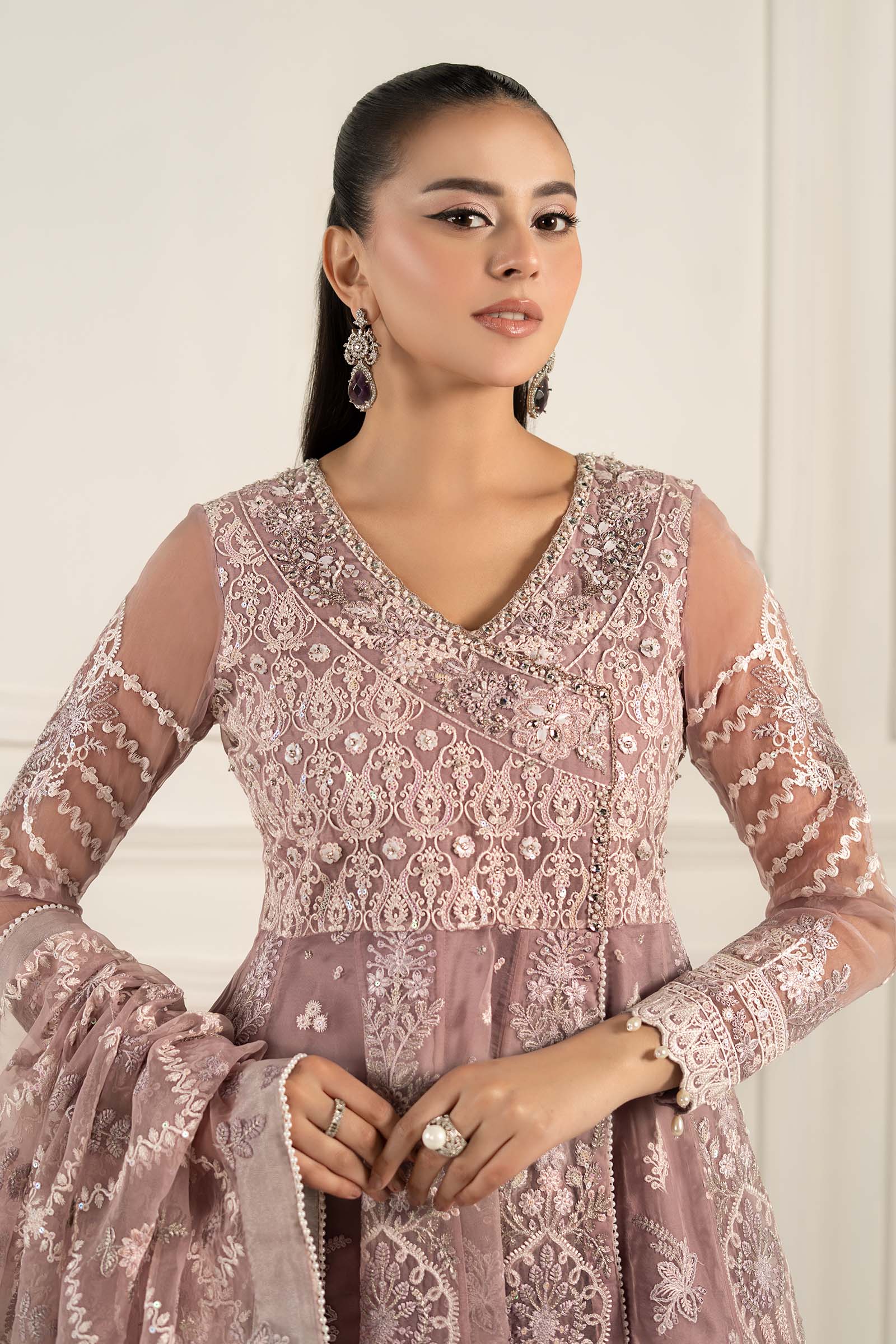 Maira B | Ready to Wear | SF-EF25-44 Lilac by Maria Faisal - Registered Vendor of : Maria B - type : Wedding Dress - 100% original wedding dresses