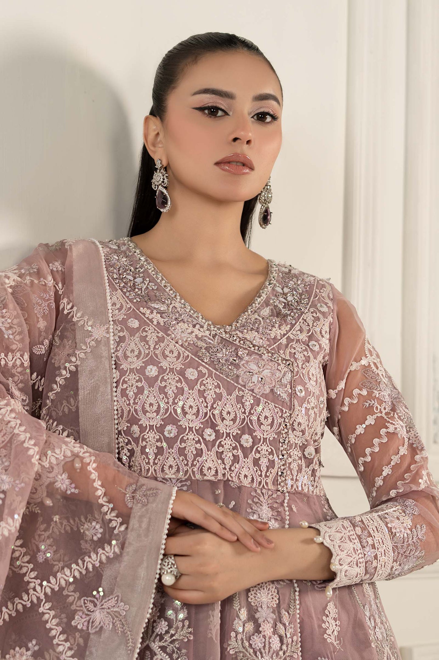 Maira B | Ready to Wear | SF-EF25-44 Lilac by Maria Faisal - Registered Vendor of : Maria B - type : Wedding Dress - 100% original wedding dresses