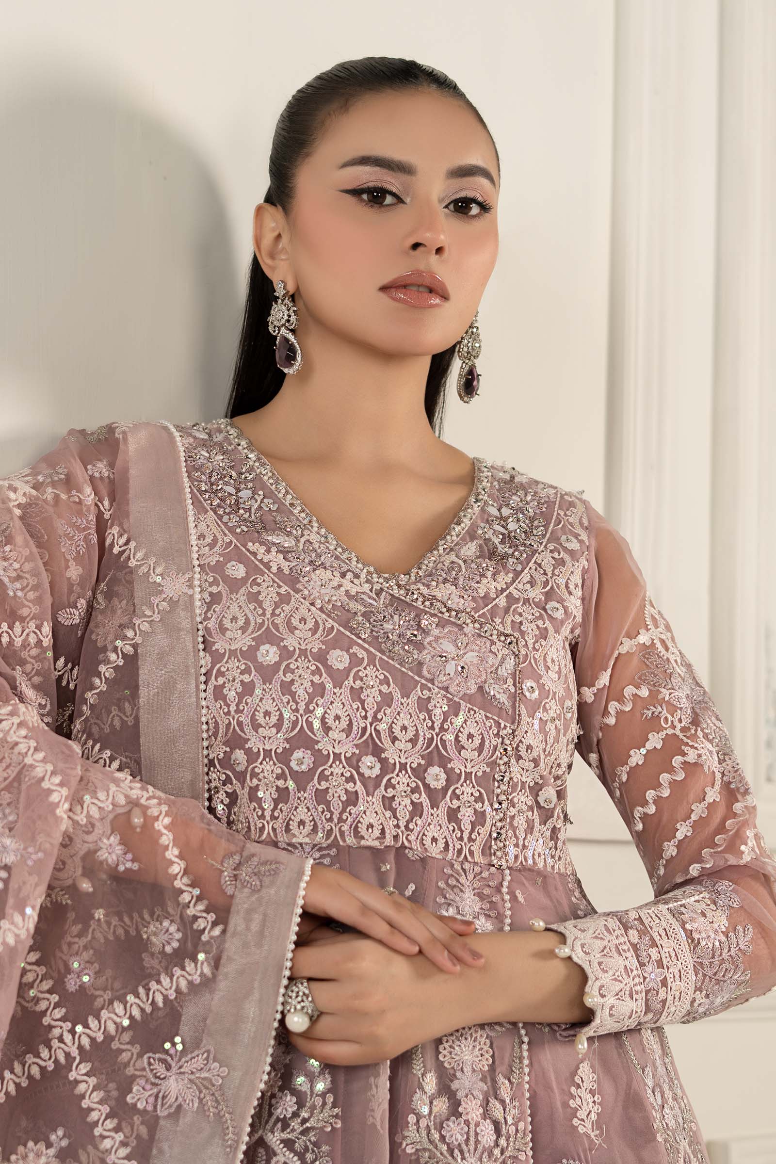 Maira B | Ready to Wear | SF-EF25-44 Lilac by Maria Faisal - Registered Vendor of : Maria B - type : Wedding Dress - 100% original wedding dresses