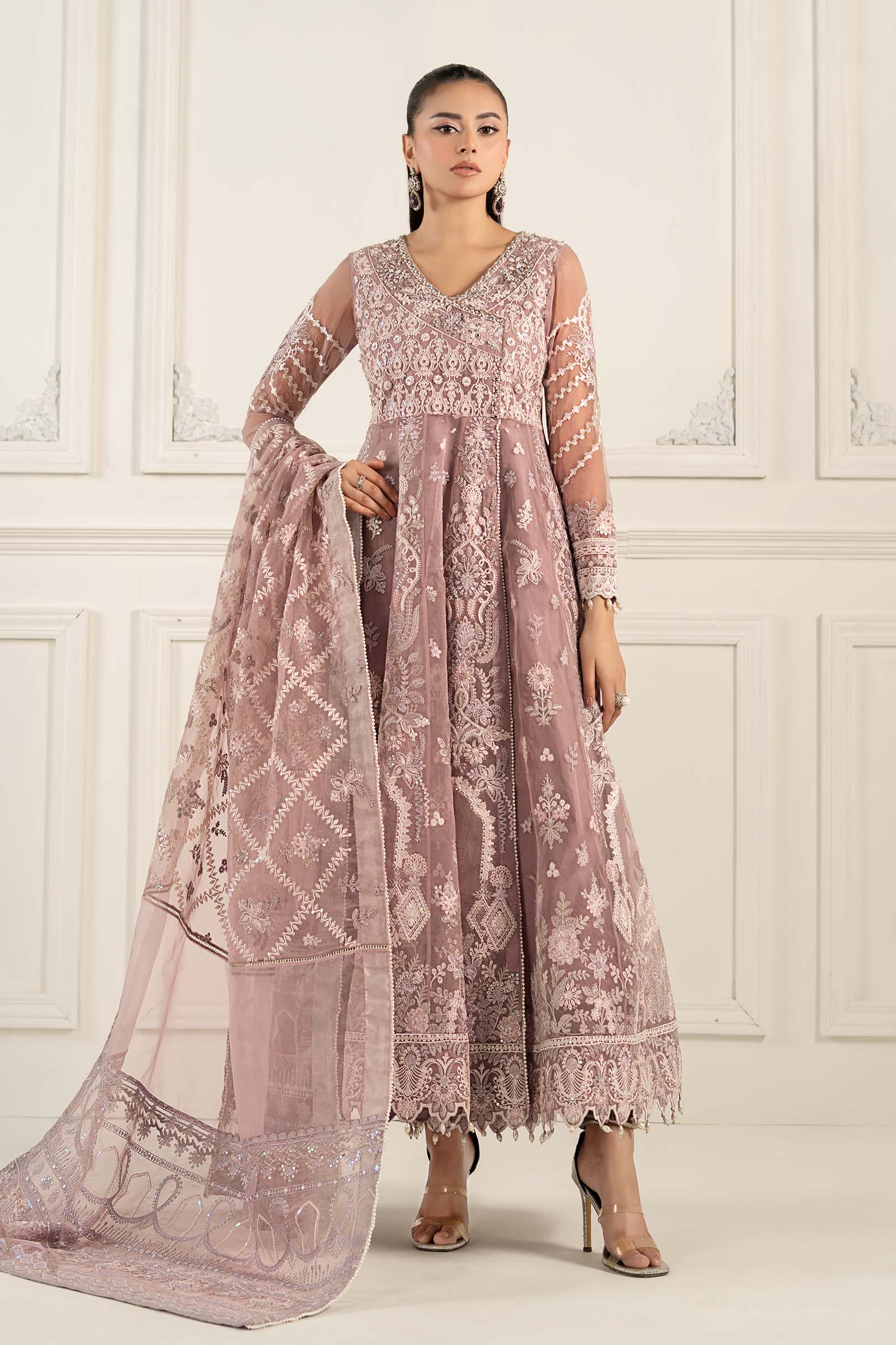 Maira B | Ready to Wear | SF-EF25-44 Lilac by Maria Faisal - Registered Vendor of : Maria B - type : Wedding Dress - 100% original wedding dresses