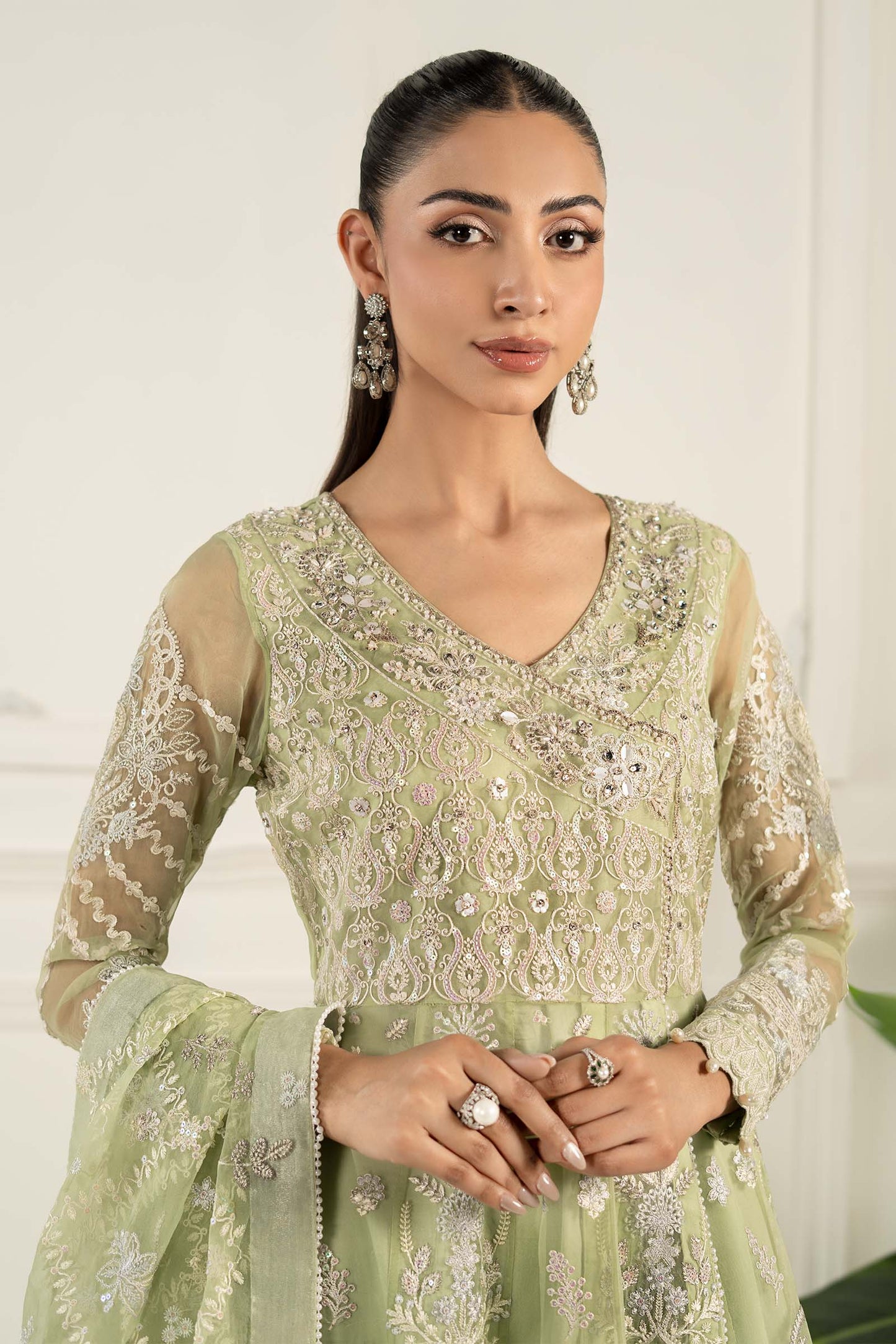 Maira B | Ready to Wear | SF-EF25-44 Mint Green by Maria Faisal - Registered Vendor of : Maria B - type : Wedding Dress - 100% original wedding dresses