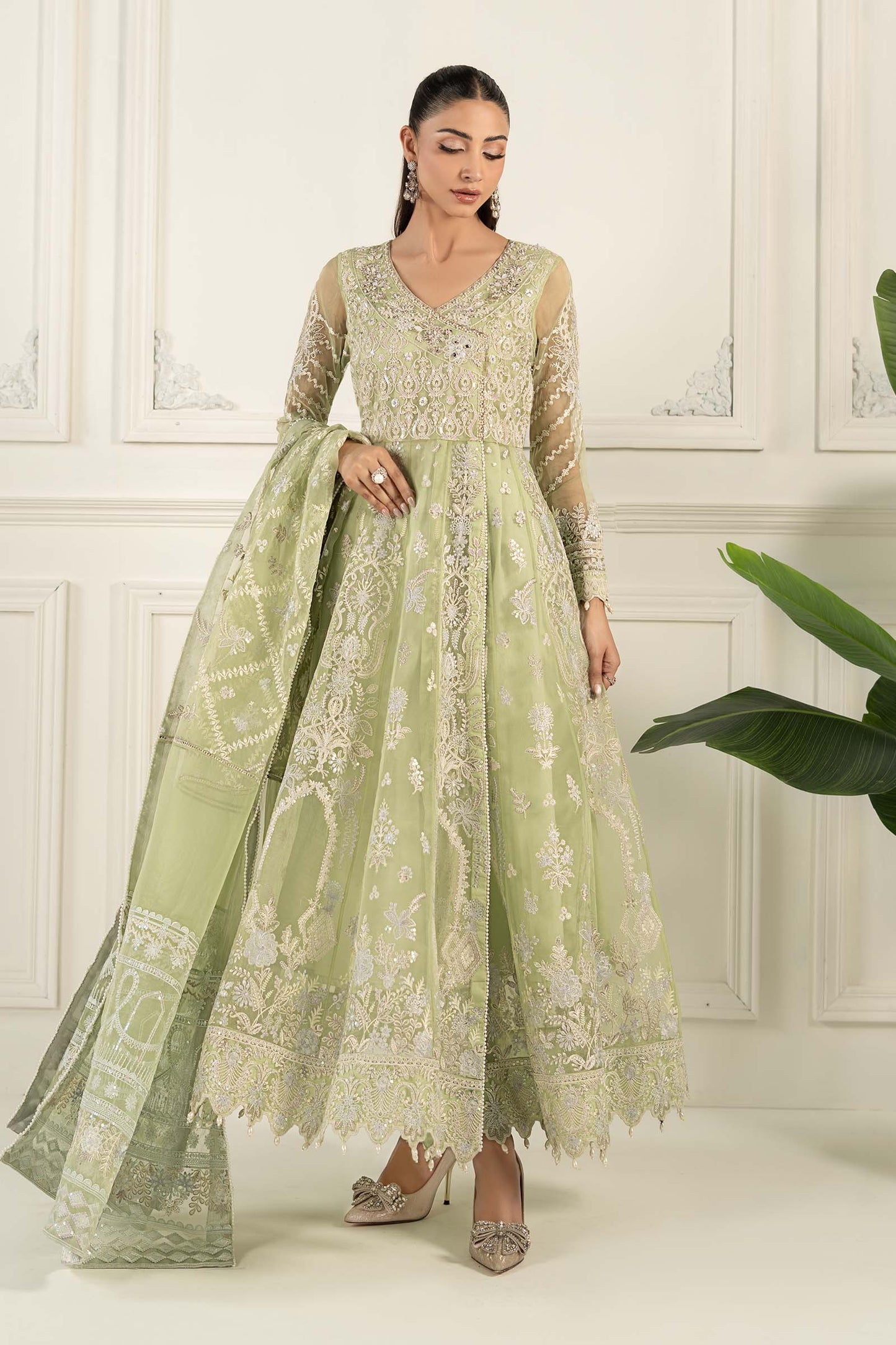 Maira B | Ready to Wear | SF-EF25-44 Mint Green by Maria Faisal - Registered Vendor of : Maria B - type : Wedding Dress - 100% original wedding dresses