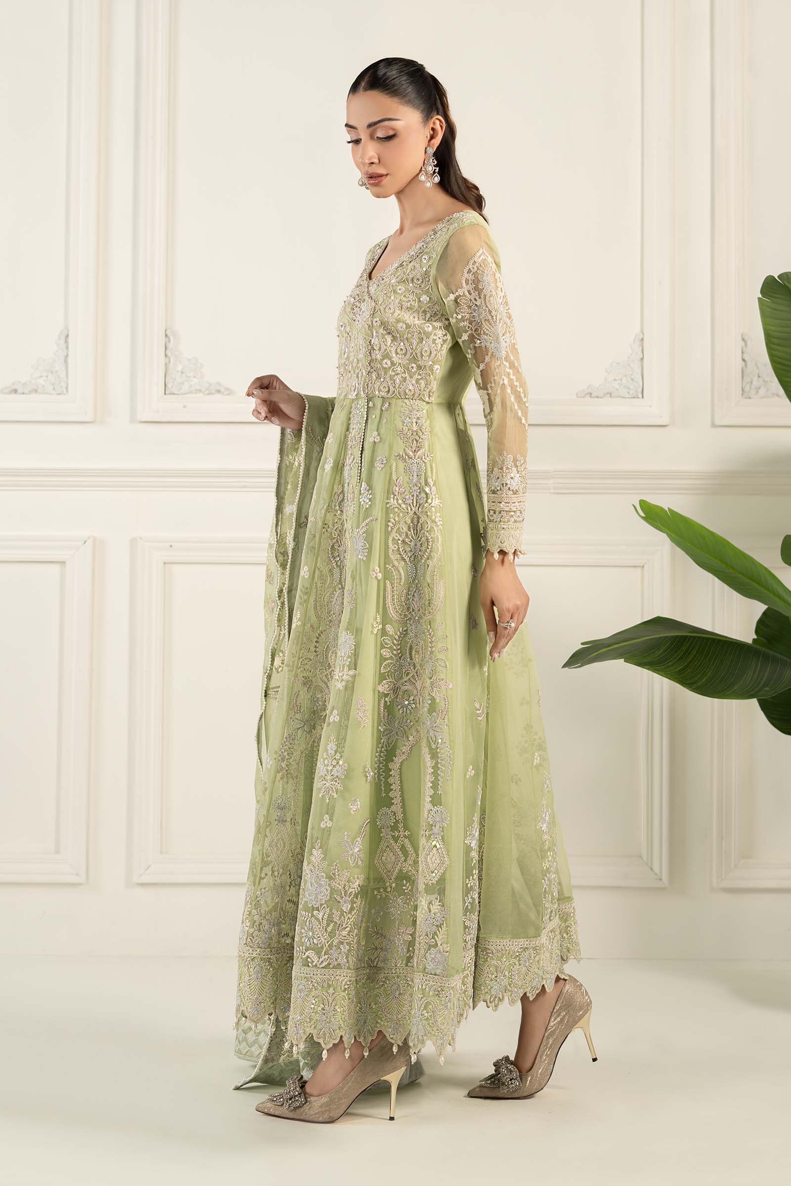 Maira B | Ready to Wear | SF-EF25-44 Mint Green by Maria Faisal - Registered Vendor of : Maria B - type : Wedding Dress - 100% original wedding dresses