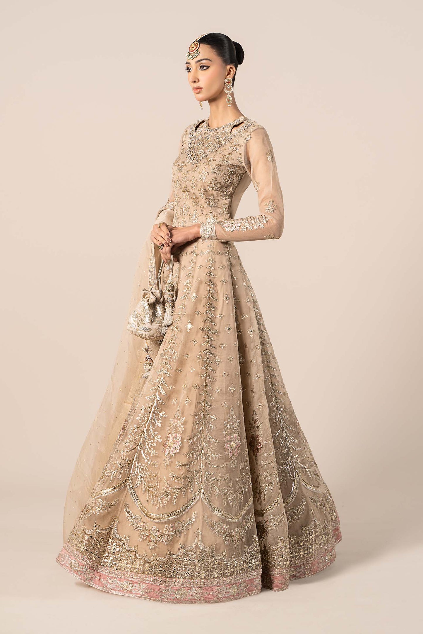 Maira B | Ready to Wear | SF-EF25-55 Beige by Maria Faisal - Registered Vendor of : Maria B - type : Wedding Dress - 100% original wedding dresses