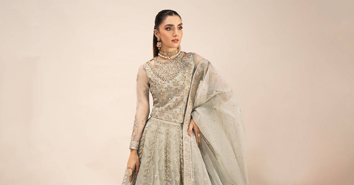Maira B | Ready to Wear | SF-EF25-55 Ice Blue by Maria Faisal - Registered Vendor of : Maria B - type : Wedding Dress - 100% original wedding dresses