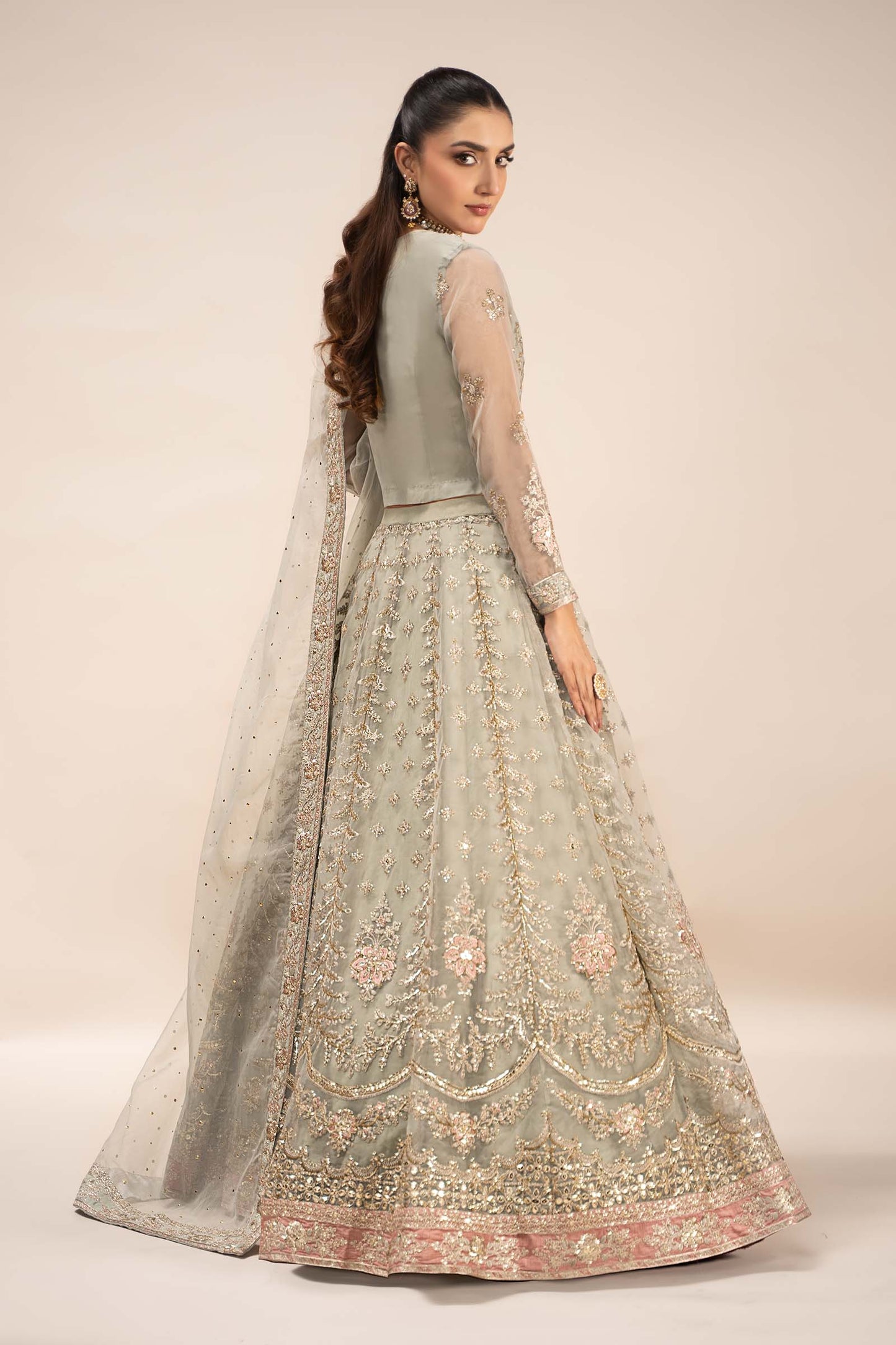 Maira B | Ready to Wear | SF-EF25-55 Ice Blue by Maria Faisal - Registered Vendor of : Maria B - type : Wedding Dress - 100% original wedding dresses