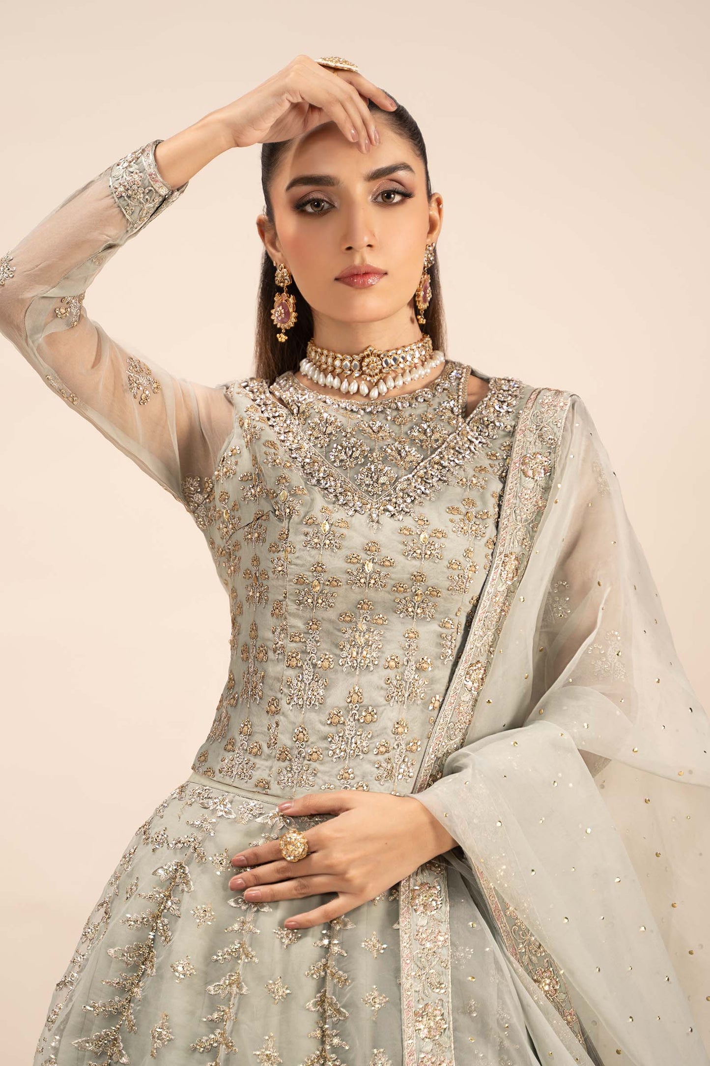 Maira B | Ready to Wear | SF-EF25-55 Ice Blue by Maria Faisal - Registered Vendor of : Maria B - type : Wedding Dress - 100% original wedding dresses