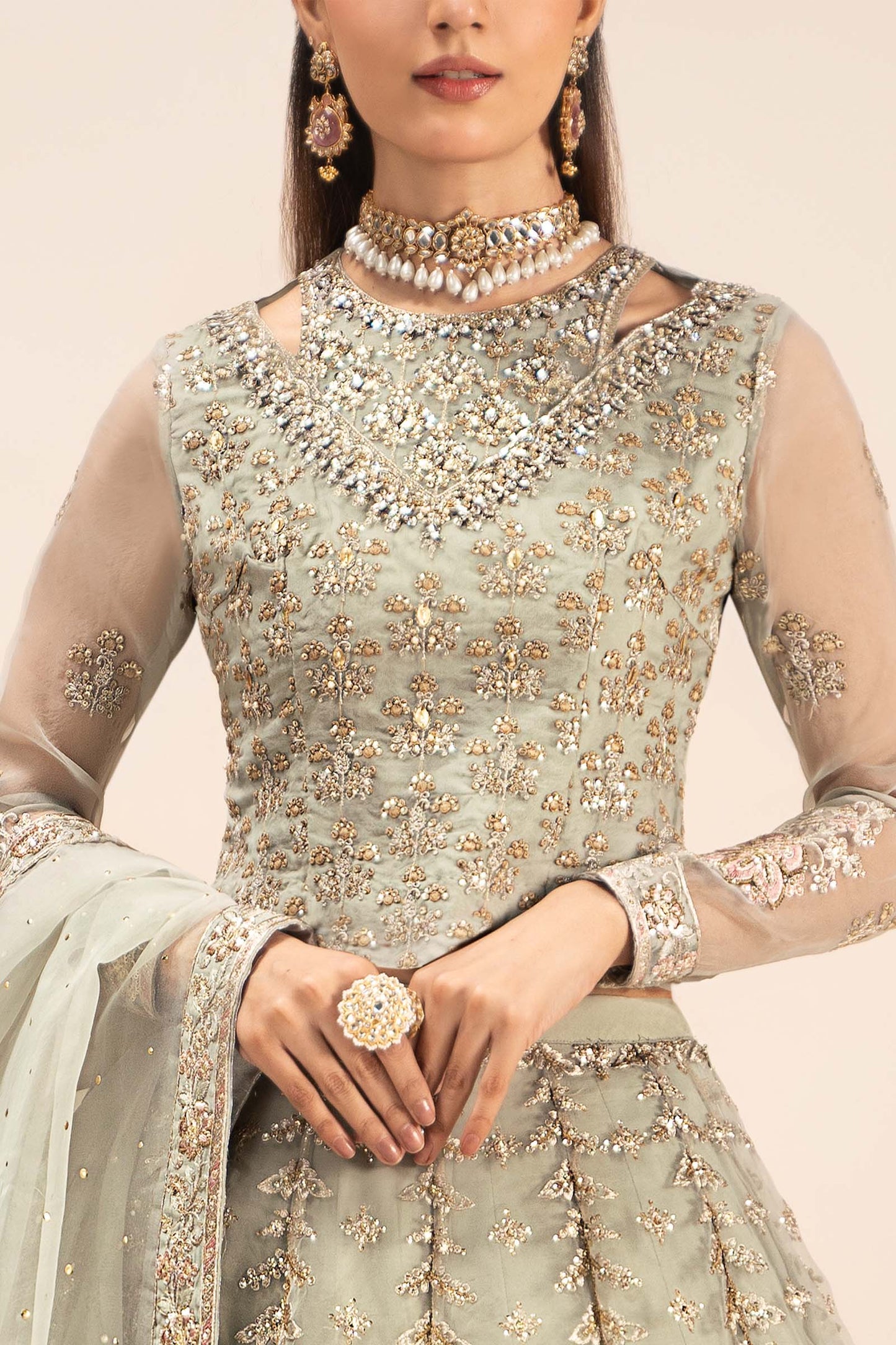 Maira B | Ready to Wear | SF-EF25-55 Ice Blue by Maria Faisal - Registered Vendor of : Maria B - type : Wedding Dress - 100% original wedding dresses