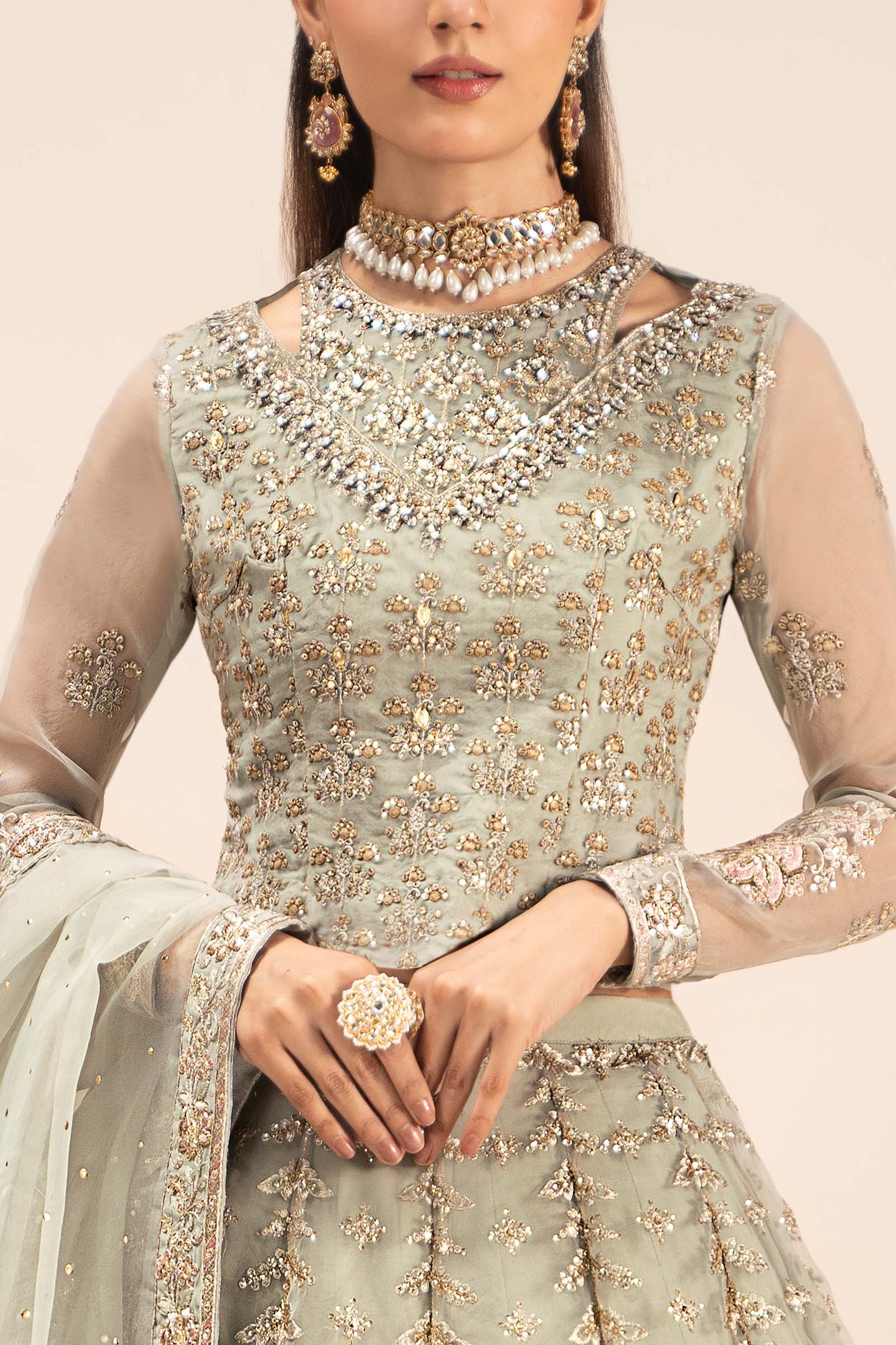 Maira B | Ready to Wear | SF-EF25-55 Ice Blue by Maria Faisal - Registered Vendor of : Maria B - type : Wedding Dress - 100% original wedding dresses