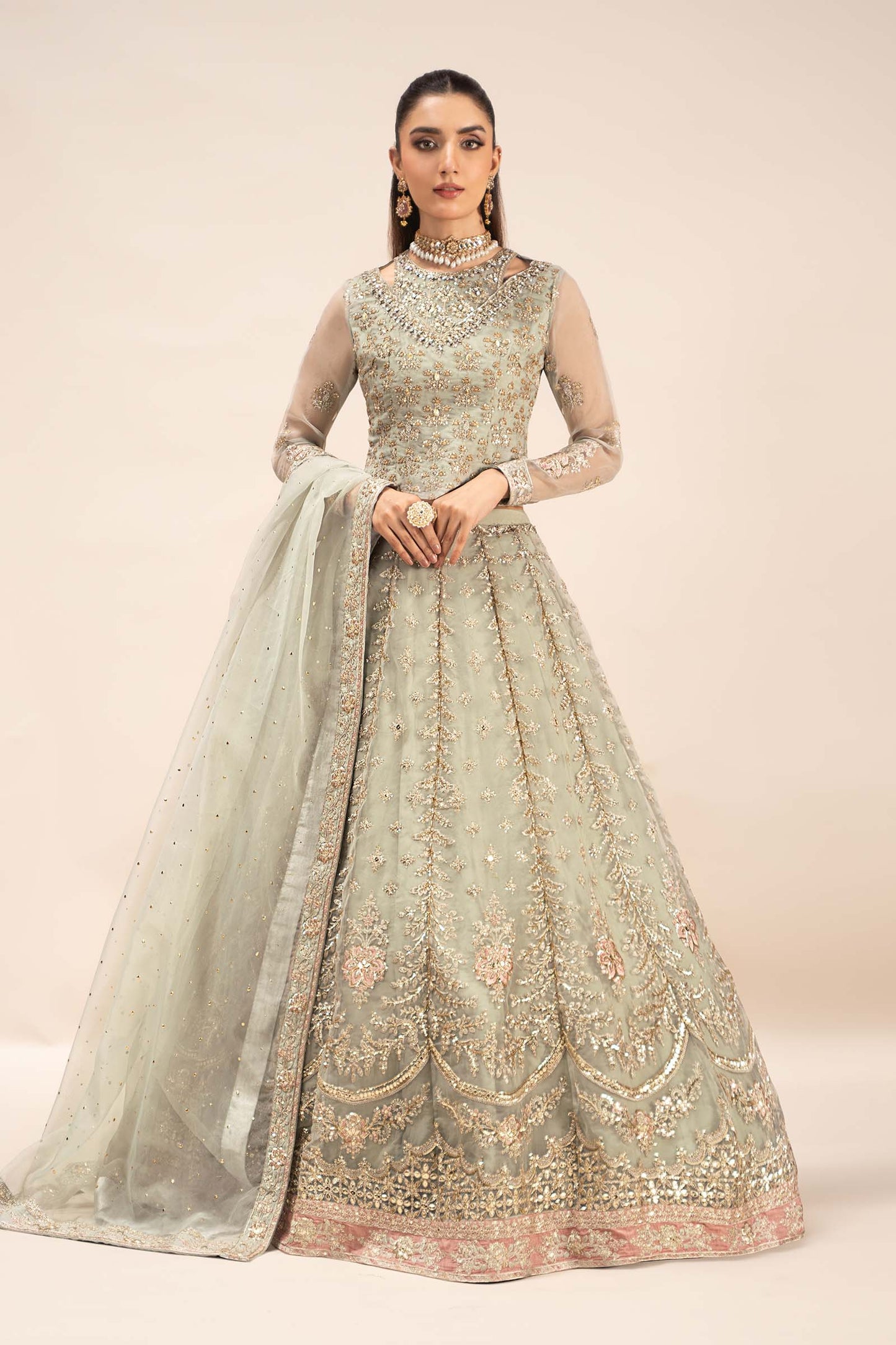 Maira B | Ready to Wear | SF-EF25-55 Ice Blue by Maria Faisal - Registered Vendor of : Maria B - type : Wedding Dress - 100% original wedding dresses