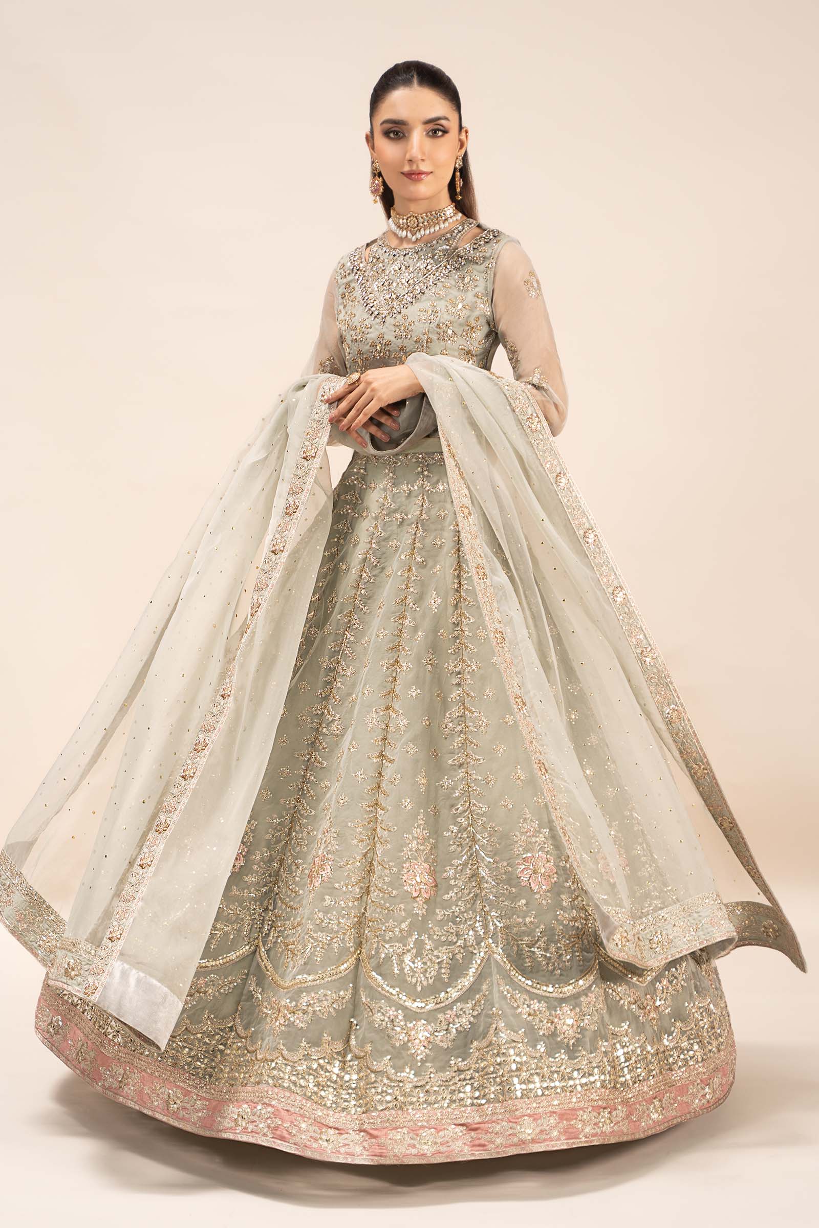 Maira B | Ready to Wear | SF-EF25-55 Ice Blue by Maria Faisal - Registered Vendor of : Maria B - type : Wedding Dress - 100% original wedding dresses