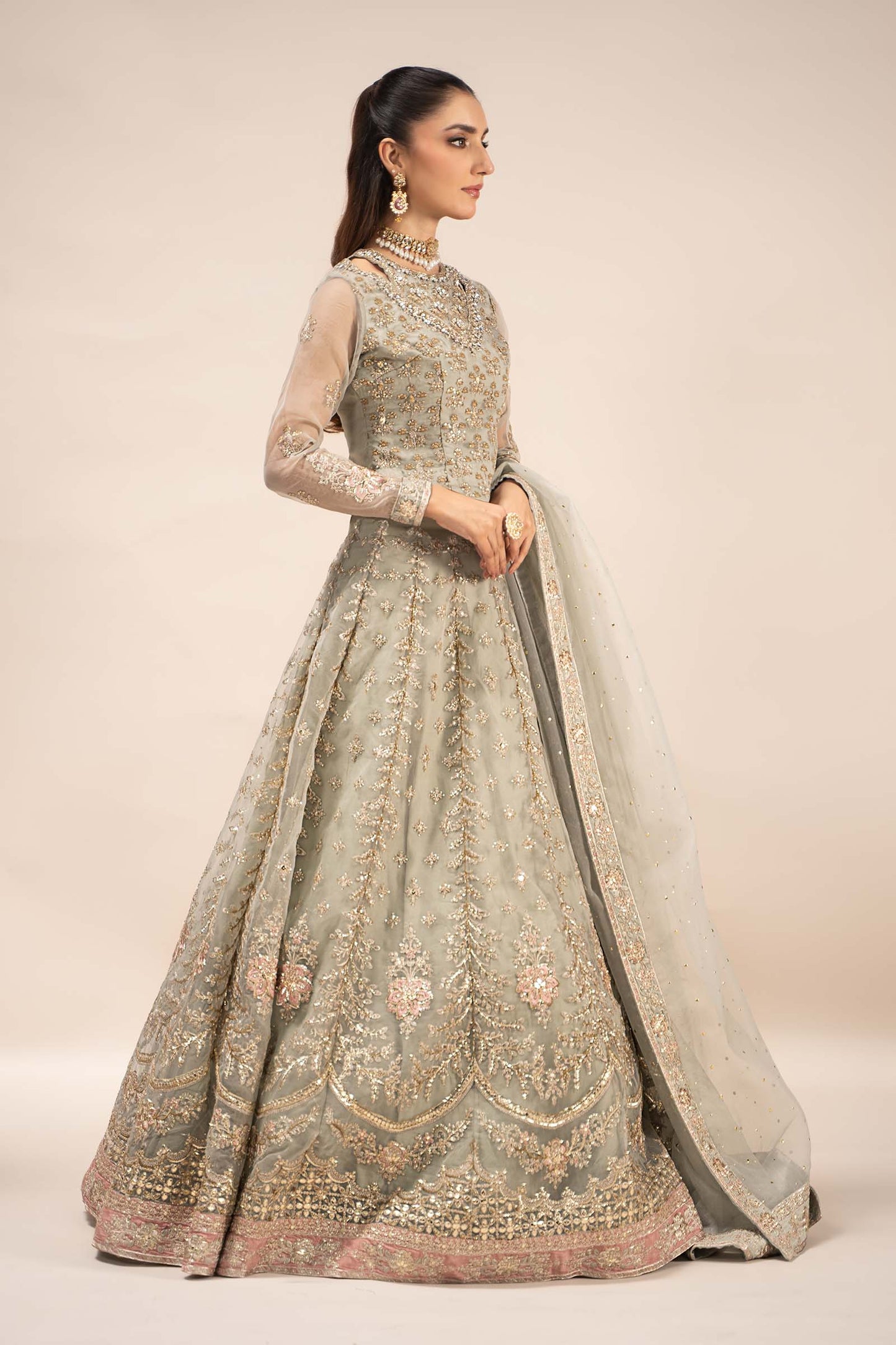 Maira B | Ready to Wear | SF-EF25-55 Ice Blue by Maria Faisal - Registered Vendor of : Maria B - type : Wedding Dress - 100% original wedding dresses