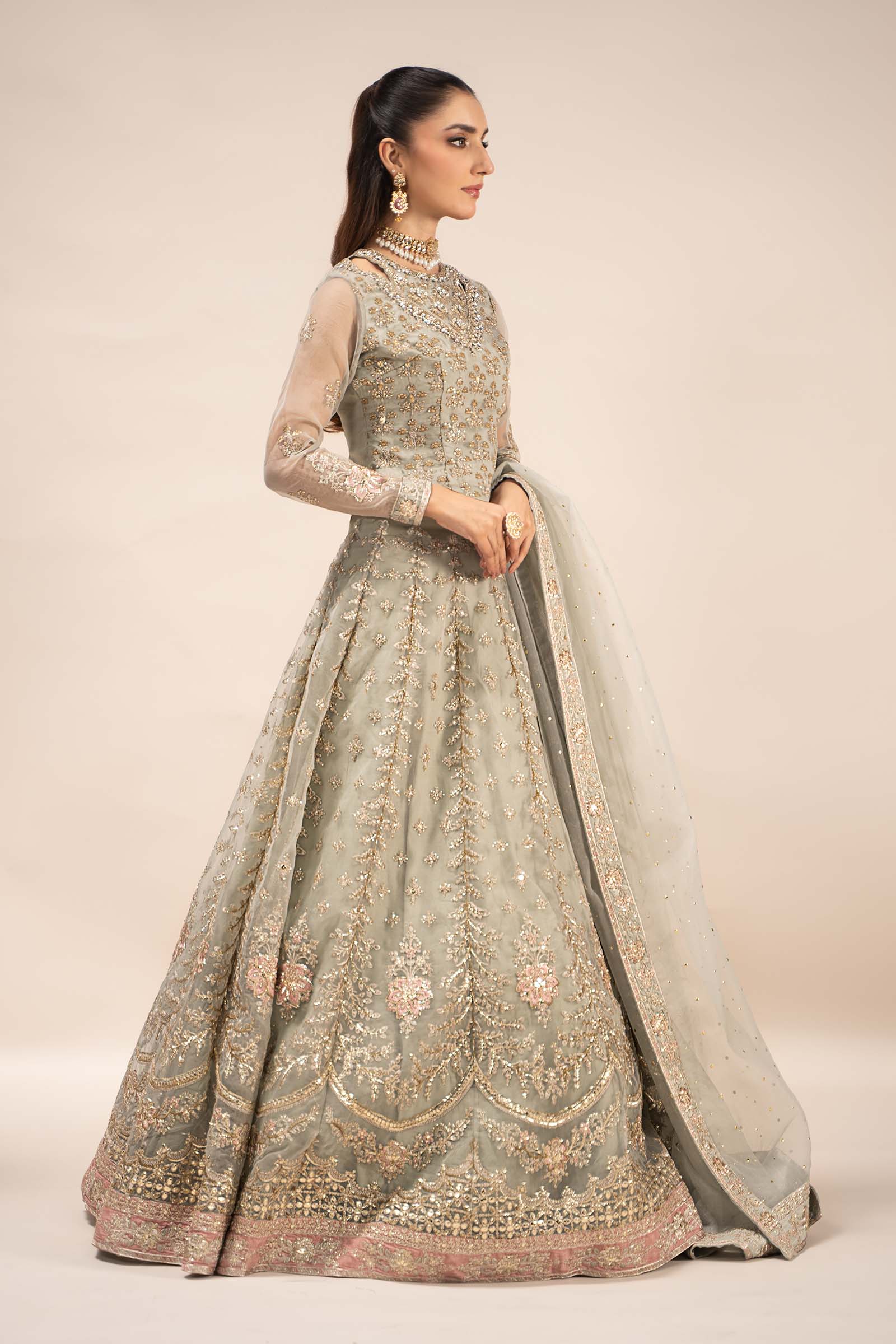 Maira B | Ready to Wear | SF-EF25-55 Ice Blue by Maria Faisal - Registered Vendor of : Maria B - type : Wedding Dress - 100% original wedding dresses