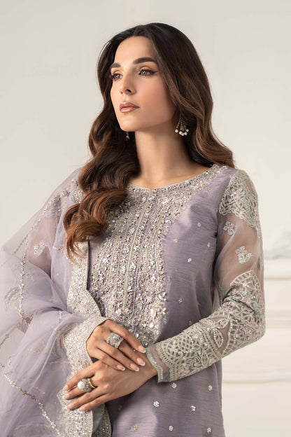 Maria B | Luxury Formals | SF-EF25-60R1-Lilac - Formal Dress - available at Maria Faisal in UK and USA.