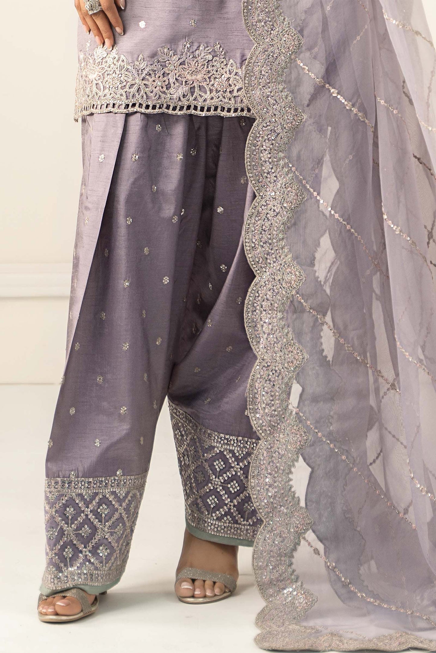 Maria B | Luxury Formals | SF-EF25-60R1-Lilac - Formal Dress - available at Maria Faisal in UK and USA.