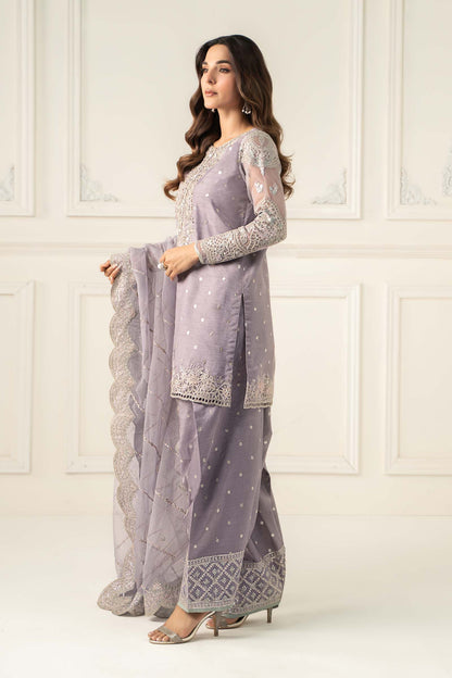 Maria B | Luxury Formals | SF-EF25-60R1-Lilac - Formal Dress - available at Maria Faisal in UK and USA.