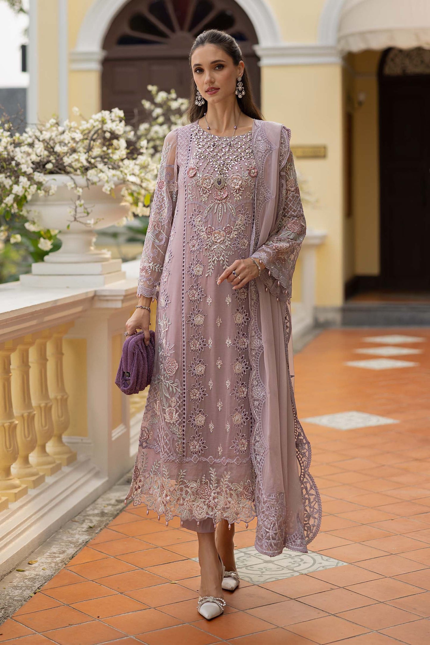 Maria B | Eid Collection 2026 | Sf-Ef26-01 Lilac 1 - Luxury Dress - available at Maria Faisal in UK and USA.