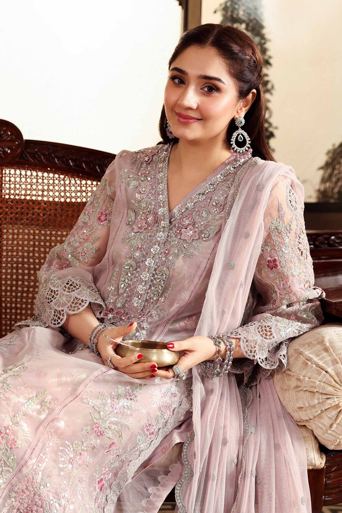 Maria B | Luxury Formals | SF-EF26-02-Lila - Formal Dress - available at Maria Faisal in UK and USA.