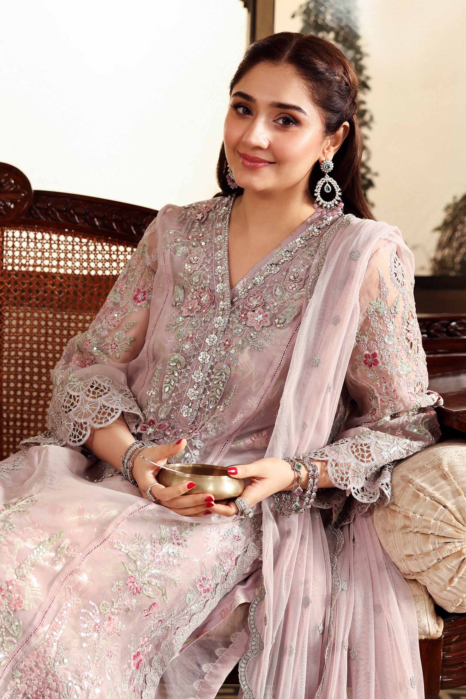 Maria B | Luxury Formals | SF-EF26-02-Lila - Formal Dress - available at Maria Faisal in UK and USA.
