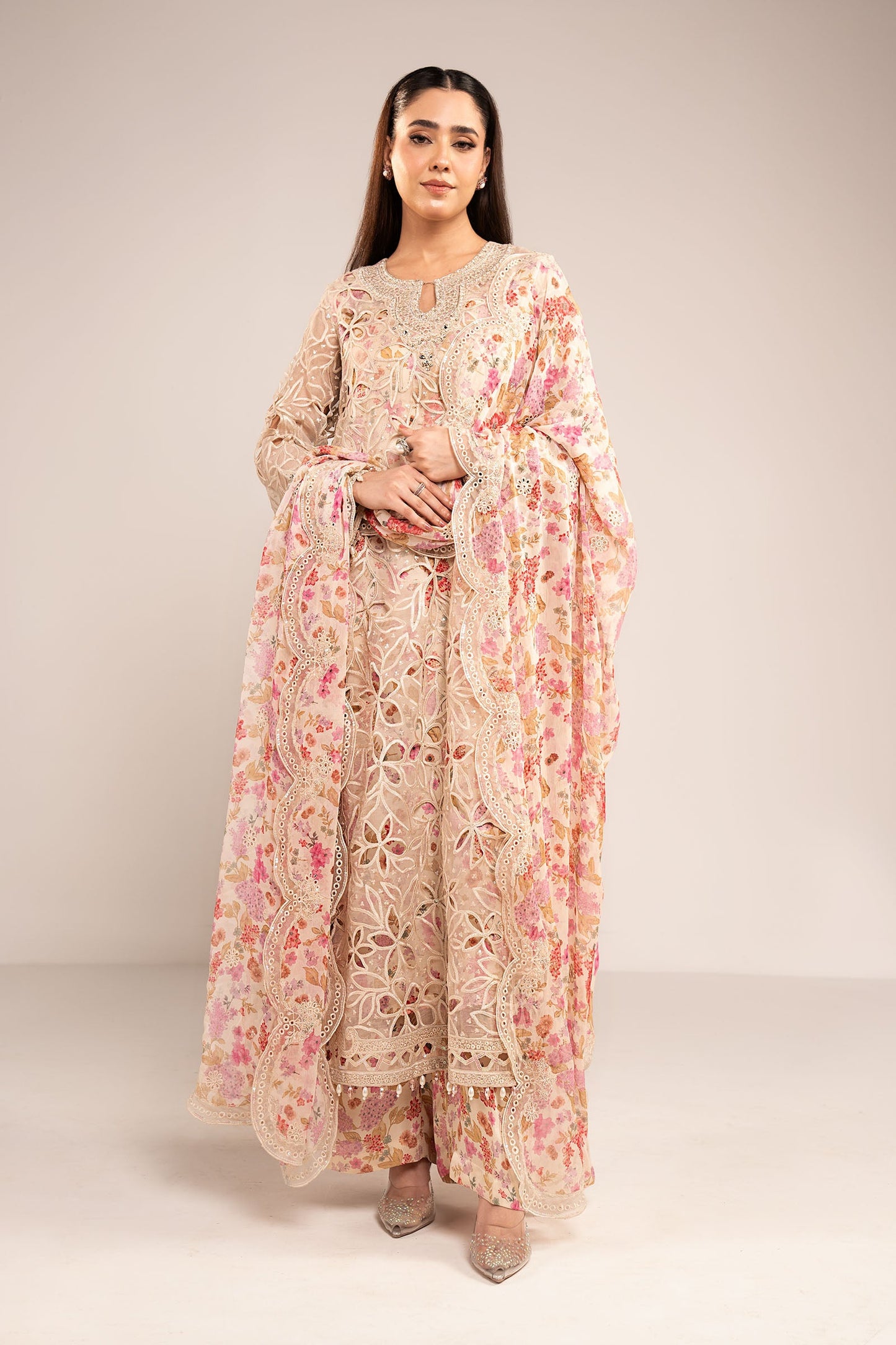 Maria B | Eid Collection 2026 | Sf-Ef26-03-Off White - Luxury Dress - available at Maria Faisal in UK and USA.