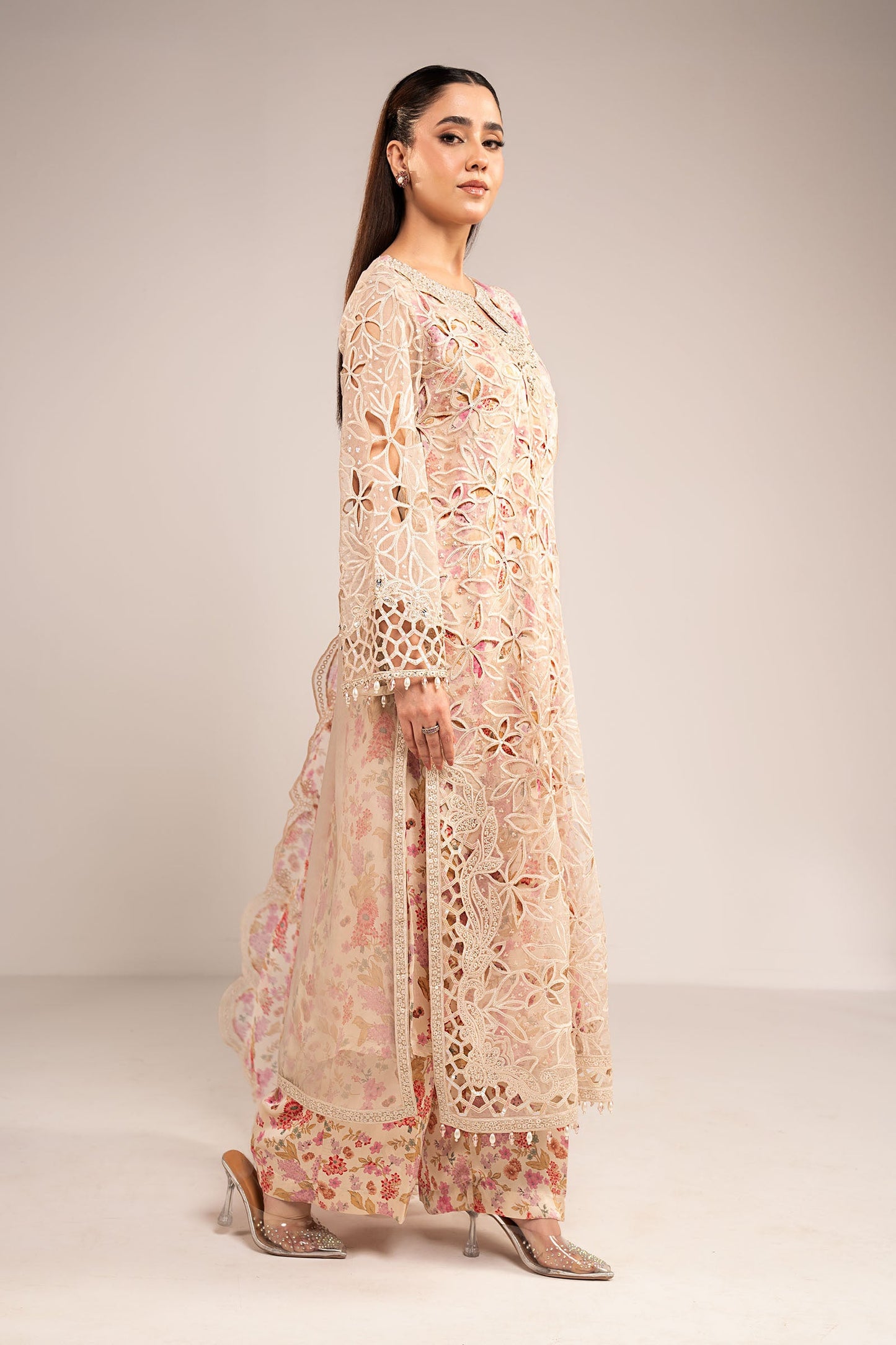 Maria B | Eid Collection 2026 | Sf-Ef26-03-Off White - Luxury Dress - available at Maria Faisal in UK and USA.