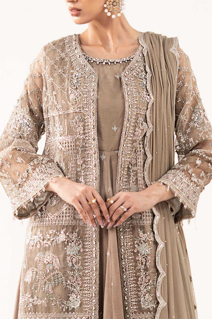 Maria B | Luxury Formals | SF-EF26-05-Coffee - Formal Dress - available at Maria Faisal in UK and USA.