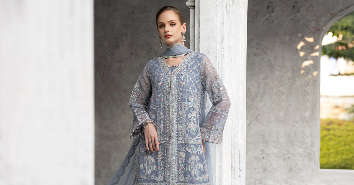 Maria B | Eid Collection 2026 | Sf-Ef26-05 Sky Blue 1 - Luxury Dress - available at Maria Faisal in UK and USA.