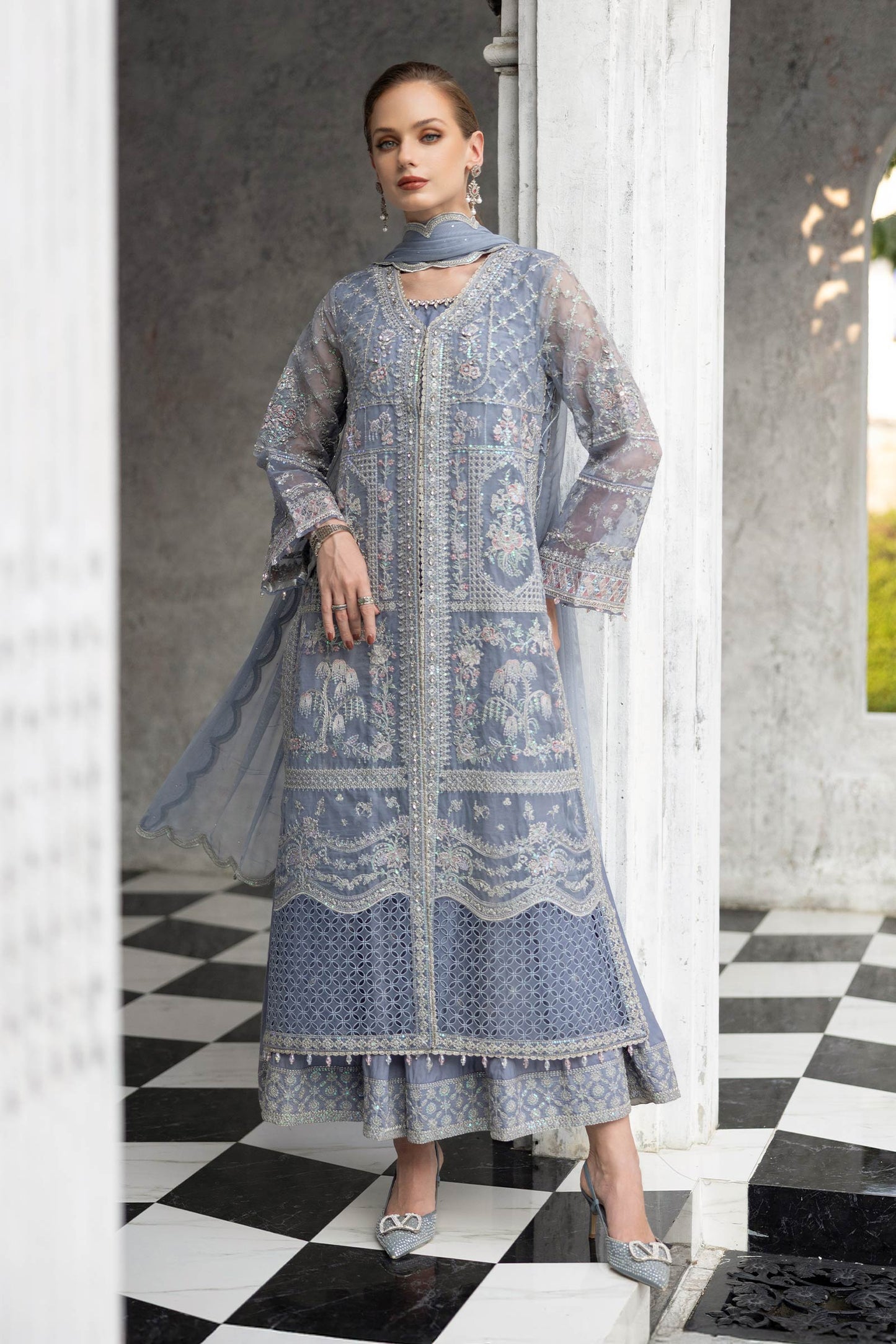 Maria B | Eid Collection 2026 | Sf-Ef26-05 Sky Blue 1 - Luxury Dress - available at Maria Faisal in UK and USA.