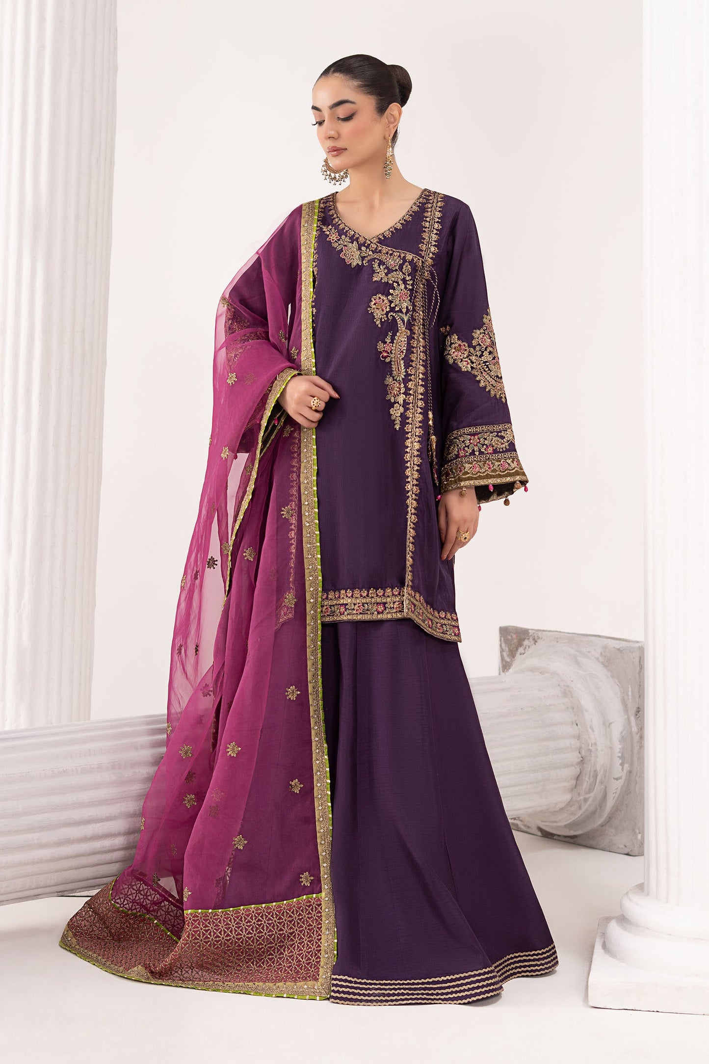 Maria B | Eid Collection 2026 | Sf-Ef26-07 Purple - Luxury Dress - available at Maria Faisal in UK and USA.