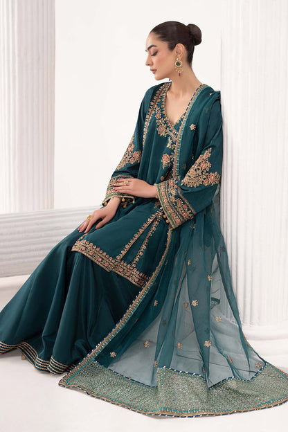 Maria B | Eid Collection 2026 | Sf-Ef26-07 Teal - Luxury Dress - available at Maria Faisal in UK and USA.