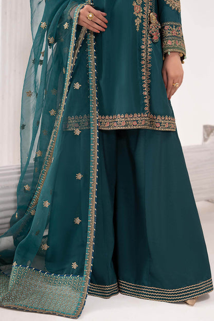 Maria B | Eid Collection 2026 | Sf-Ef26-07 Teal - Luxury Dress - available at Maria Faisal in UK and USA.
