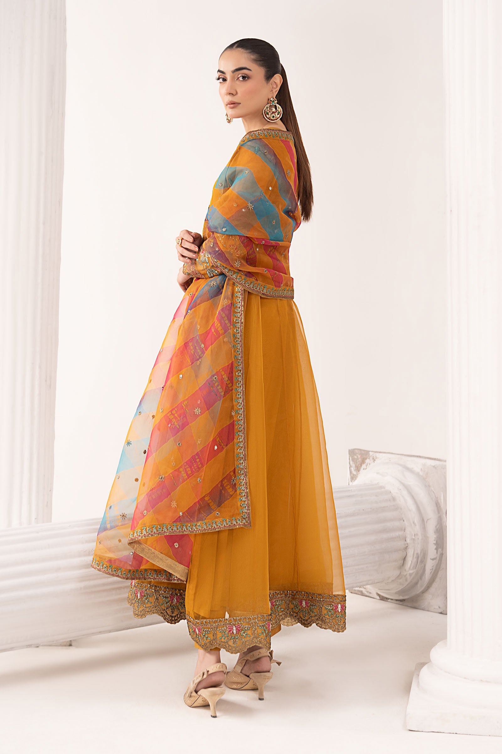 Maria B | Eid Collection 2026 | Sf-Ef26-08 Mustard - Luxury Dress - available at Maria Faisal in UK and USA.