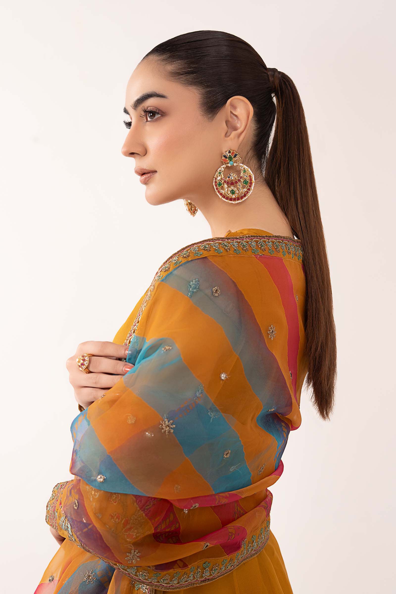 Maria B | Eid Collection 2026 | Sf-Ef26-08 Mustard - Luxury Dress - available at Maria Faisal in UK and USA.