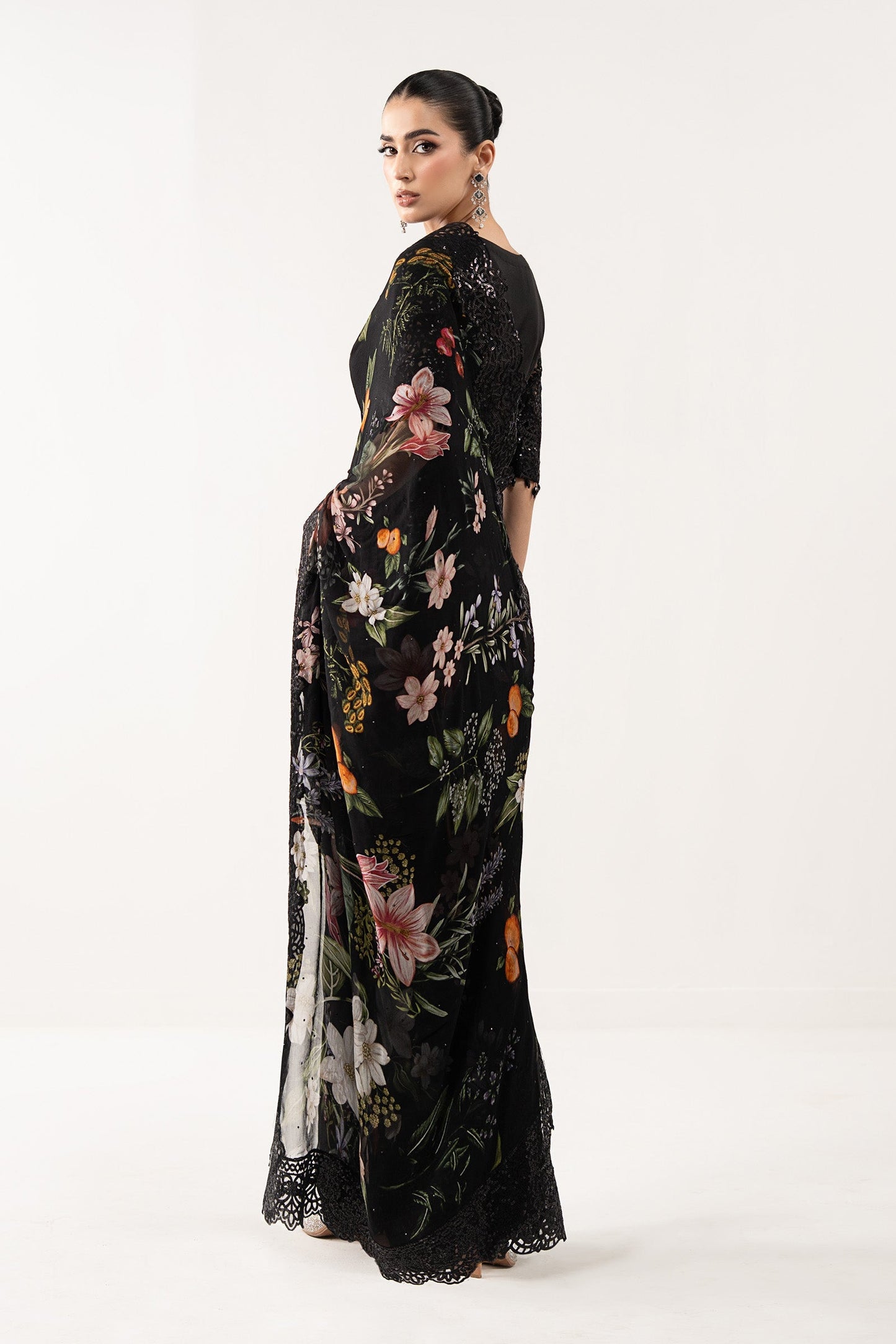 Maria B | Luxury Formals | SF-EF26-09-Black - Formal Dress - available at Maria Faisal in UK and USA.
