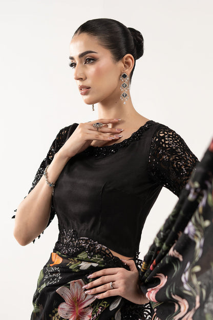 Maria B | Luxury Formals | SF-EF26-09-Black - Formal Dress - available at Maria Faisal in UK and USA.