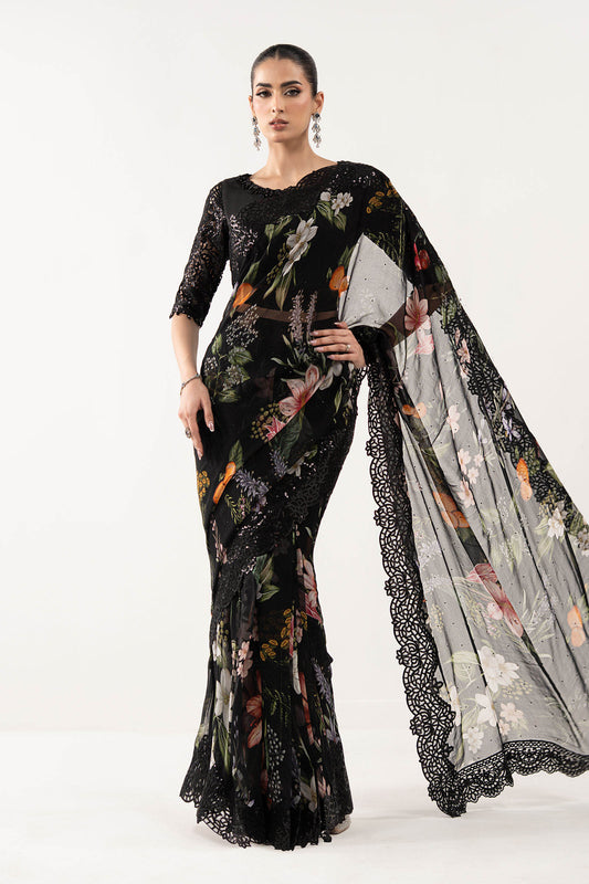 Maria B | Luxury Formals | SF-EF26-09-Black - Formal Dress - available at Maria Faisal in UK and USA.