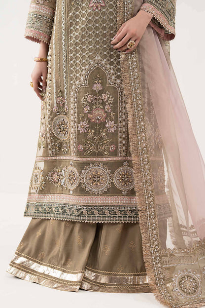 Maria B | Luxury Formals | SF-EF26-10-Coffee - Formal Dress - available at Maria Faisal in UK and USA.