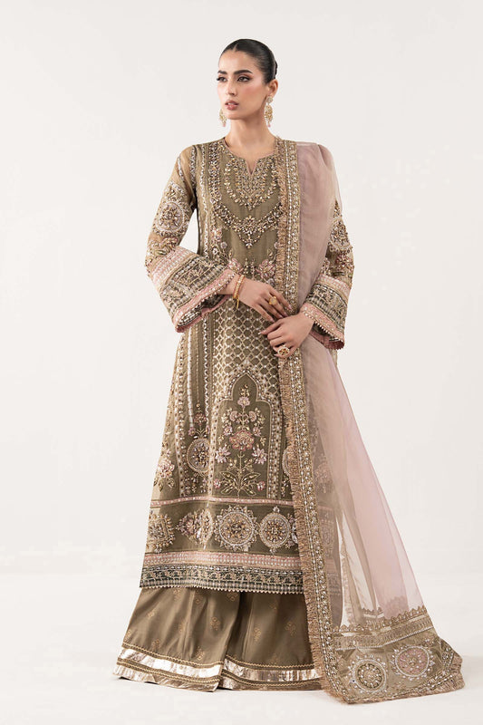 Maria B | Luxury Formals | SF-EF26-10-Coffee - Formal Dress - available at Maria Faisal in UK and USA.