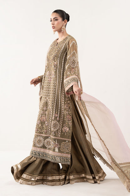 Maria B | Luxury Formals | SF-EF26-10-Coffee - Formal Dress - available at Maria Faisal in UK and USA.