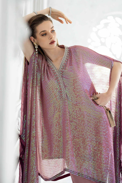 Maria B | Luxury Formals | SF-EF26-11-Beige and Green - Formal Dress - available at Maria Faisal in UK and USA.