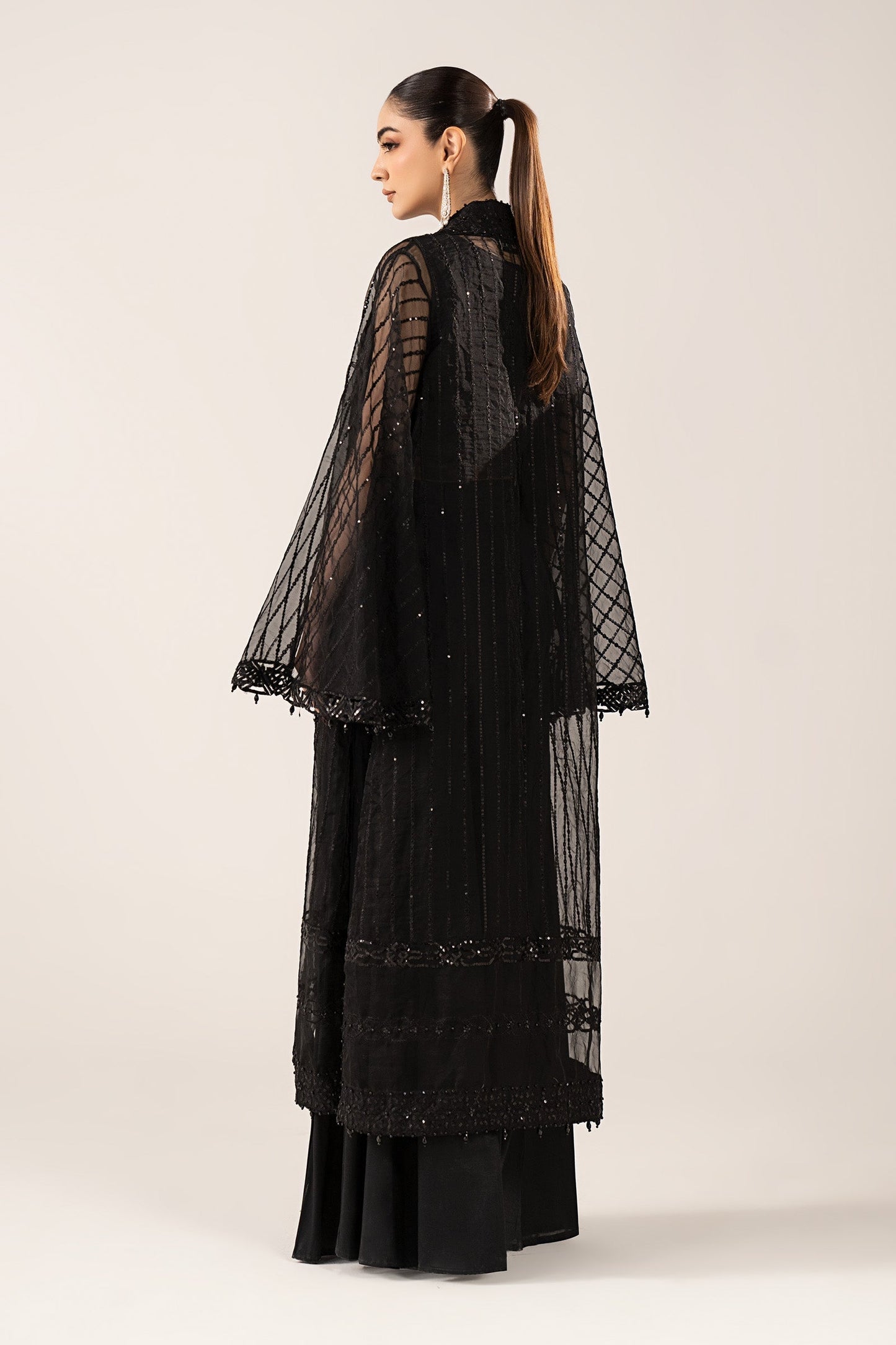 Maria B | Luxury Formals | SF-EF26-12-Black - Formal Dress - available at Maria Faisal in UK and USA.