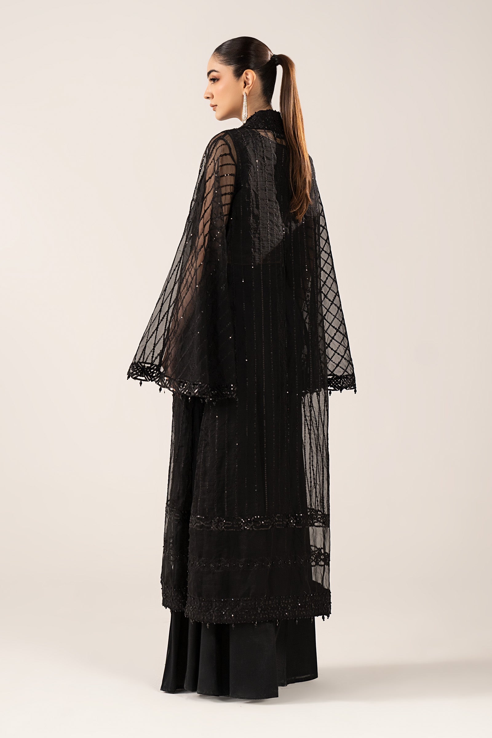Maria B | Luxury Formals | SF-EF26-12-Black - Formal Dress - available at Maria Faisal in UK and USA.