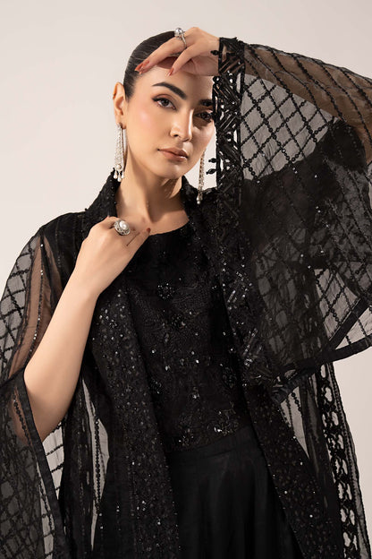 Maria B | Luxury Formals | SF-EF26-12-Black - Formal Dress - available at Maria Faisal in UK and USA.