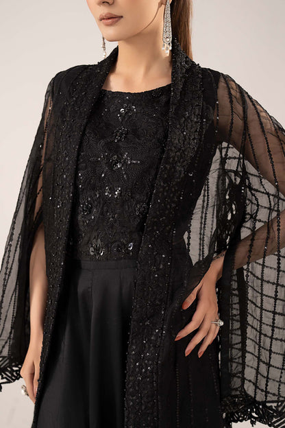 Maria B | Luxury Formals | SF-EF26-12-Black - Formal Dress - available at Maria Faisal in UK and USA.
